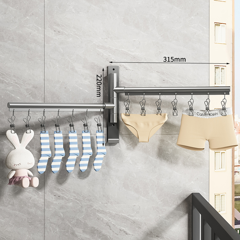 Ganchos de pared para baño, colgador de estante, barra de toalla, toallero plegable, varillas para ropa, calcetines para balcón, sujetador, colgador de toallas, accesorios de baño: Bronce