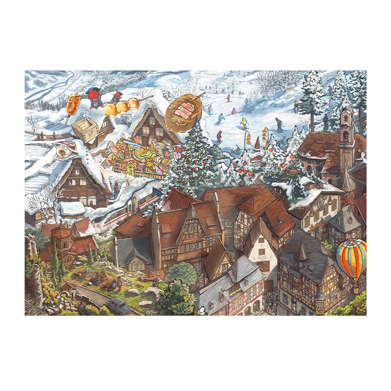 1000pcs Difficult Puzzles My Travel Diary Ancient City Scenery Teens Adult Puzzles Sightseeing Landscape Paintings Home Decor