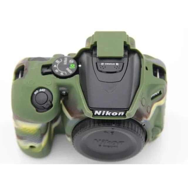 Funda suave para cámara de vídeo, para Nikon D5500 D5600, funda de silicona de PVC, bolsa de cámara, piel de goma: Green