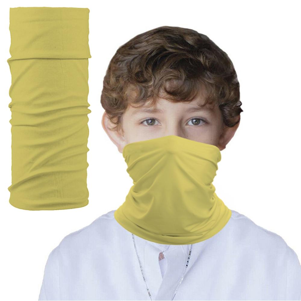 Multi Function Kids Scarf Snood Face Cover Neck Gaiter Bandana for Cycling Hiking Sport Outdoor, Washable and Reusable: yellow