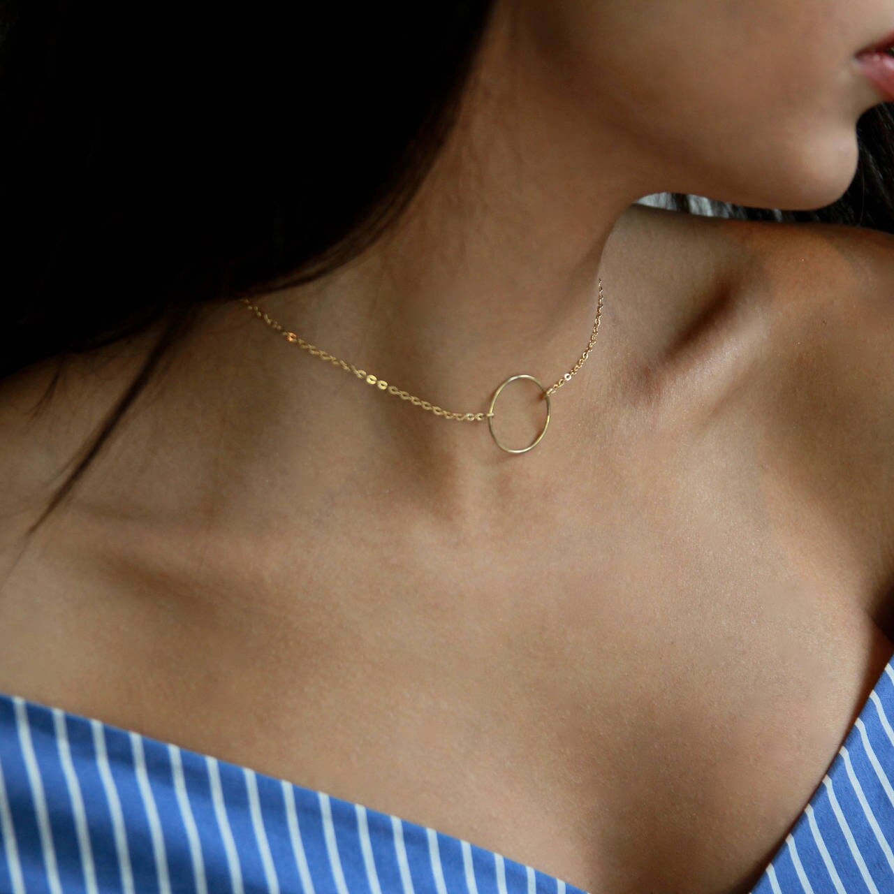 Mode Cirkel Ketting Sleutelbeen Ketting Kragen Gouden Kleur Ronde Choker Kettingen Voor Vrouwen Meisjes Mooie Hals Sieraden