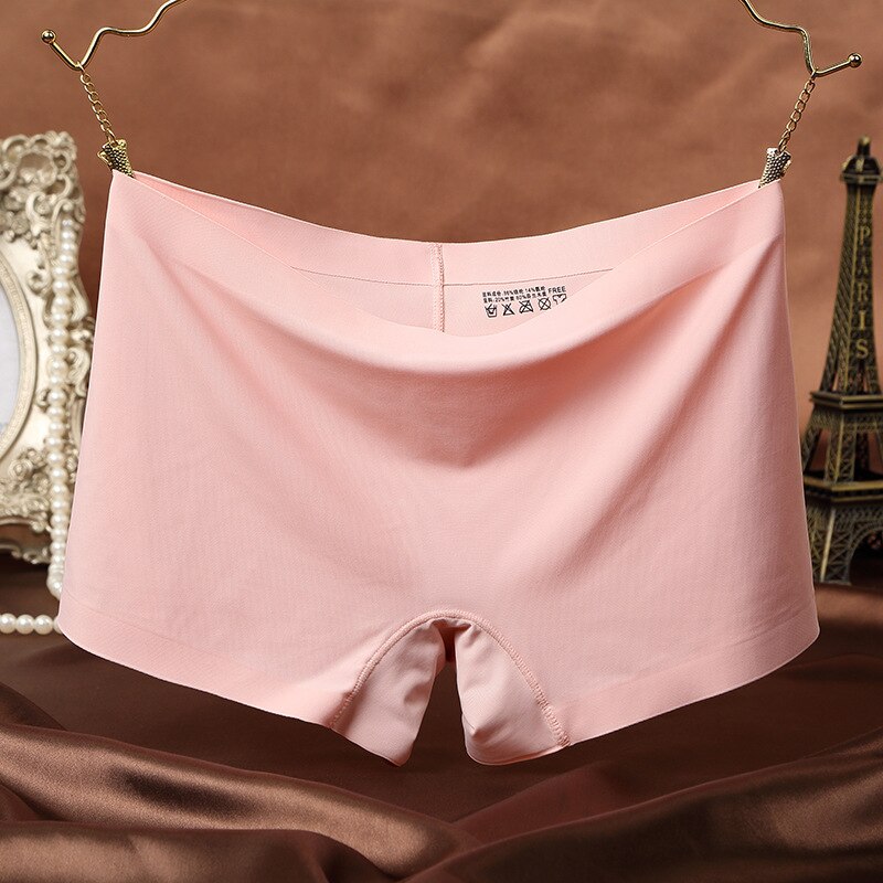 KJ22 Ladies Safety Lingerie Underwear Mid Waist Seamless Women's Panties Female Boyshort Pants: Shrimp pink