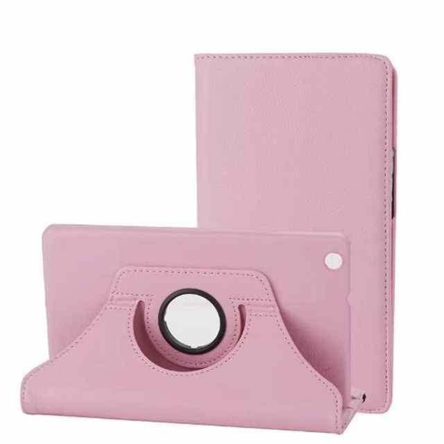 360 Degree Rotating PU Leather Case for Huawei MediaPad M3 Lite 8 CPN-L09/W09 8.0" Tablet Funda Cover Shell+Screen Film+Pen: Pink