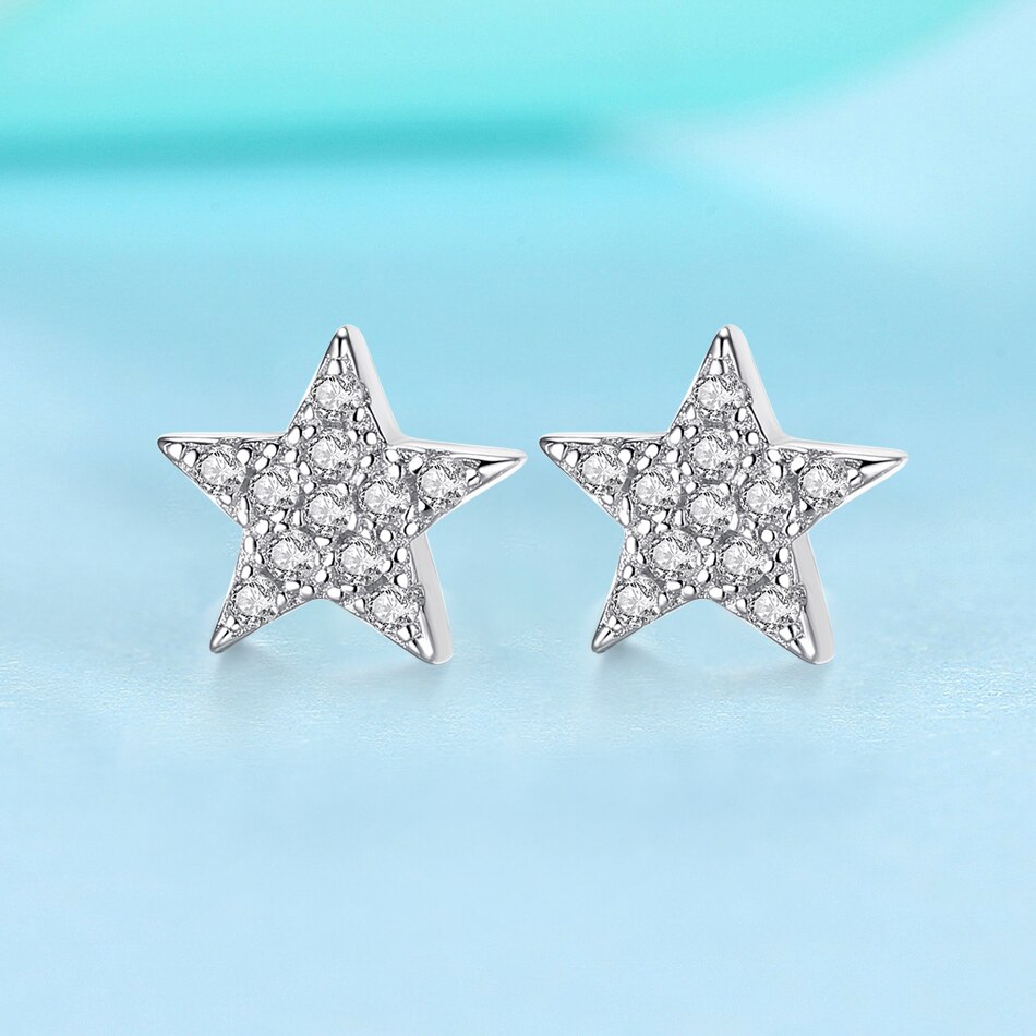 BELAWANG-pendientes de luna y estrella para mujer, de Plata de Ley 925, joyería Original de Navidad, , joyería
