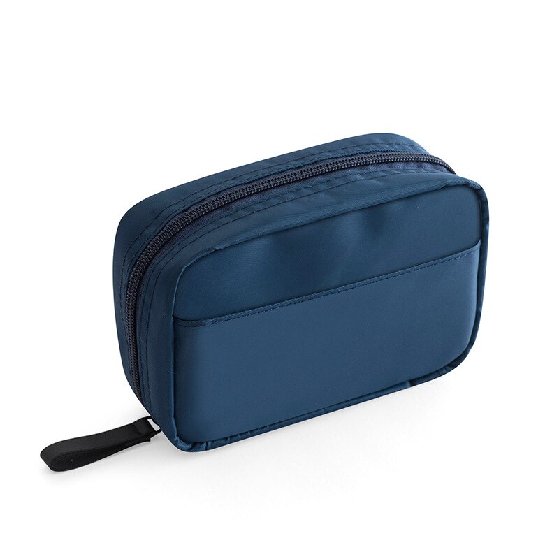 Portable Travel Cosmetic Bags Mini Lipstick Bag Women Toiletries Organizer Makeup Bag Waterproof Female Storage Make Up Cases: L  Navy Blue