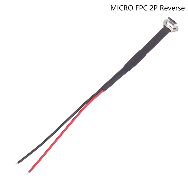 Conector Micro USB tipo C FPC, 2 pines, 3 pines con resistencia R1, Cable plano suave, Cable de carga macho, extensión de Cable de carga rápida para teléfono: Naranja