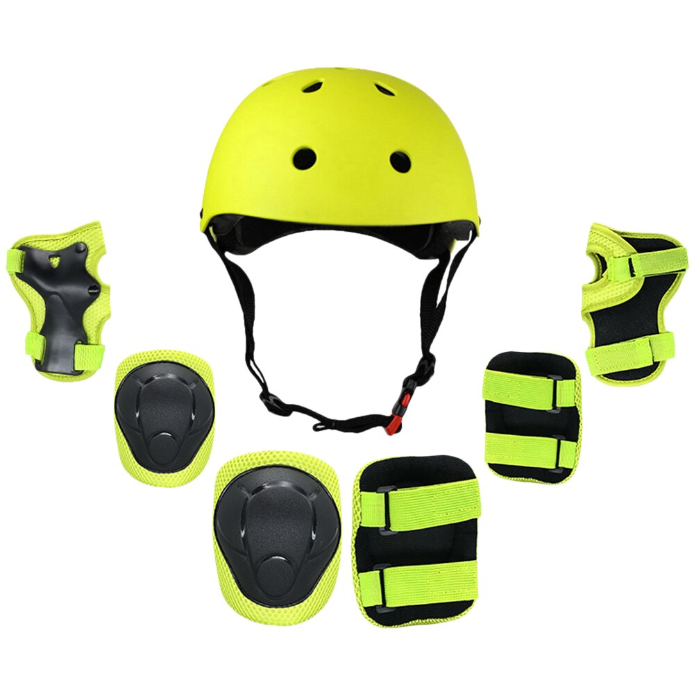 7 in 1 set hjälm och kuddar justerbar knäskydd för barn armbågsskydd handledsskydd skoter rullskridskoåkning cykling skyddsutrustning