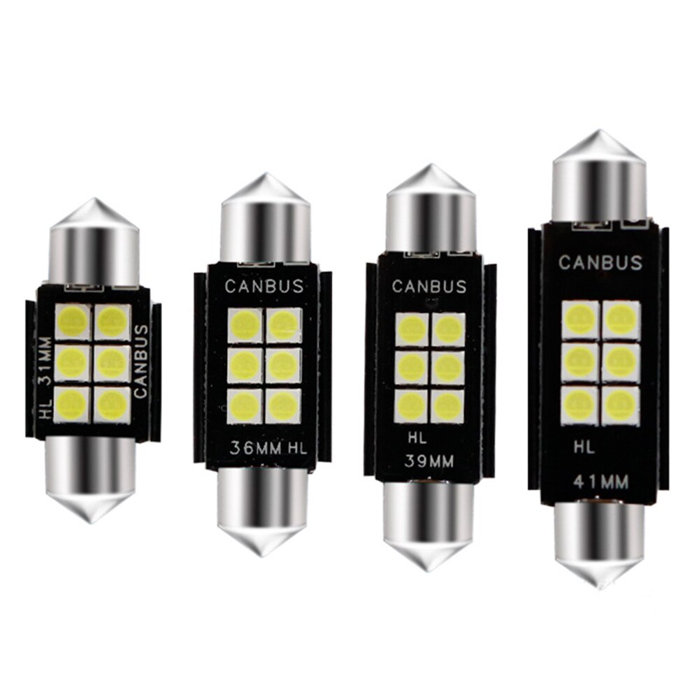 Bombilla LED de 31mm, 36mm, 39mm, 41mm, de coche C5W, C10W, 3030 LED, luz Interior de techo CANBUS para automóvil, Bombilla de lectura