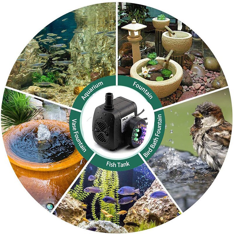 15w mini bomba de água submersível elétrica led rgb piscina luz fonte lagoa aquário tanque peixes lâmpada subaquática ue eua au reino unido