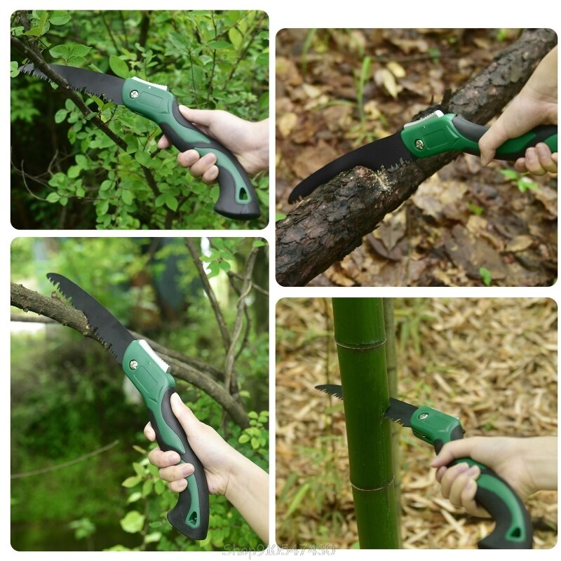 Opvouwbare zaag met handschoenen, vlijmscherp blad, stevige grip voor het zagen van hout, snoeischaar voor bomen, snoeien  n02 20