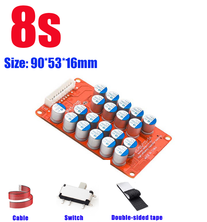 5A Batterij Actieve Equalizer Balancer Egalisatie Balanceren Li-Ion/LiFePo4 18650 Lithium Balance Board 4 S 8 S 10 S 16 S 24 S: Black