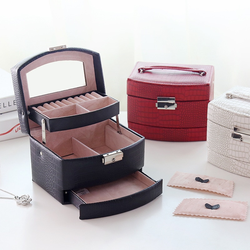 Automatic Jewelry Box 3 layers Jewelry case Jewel Package Storage Holding Ring Necklace Bracelet Earring Festival