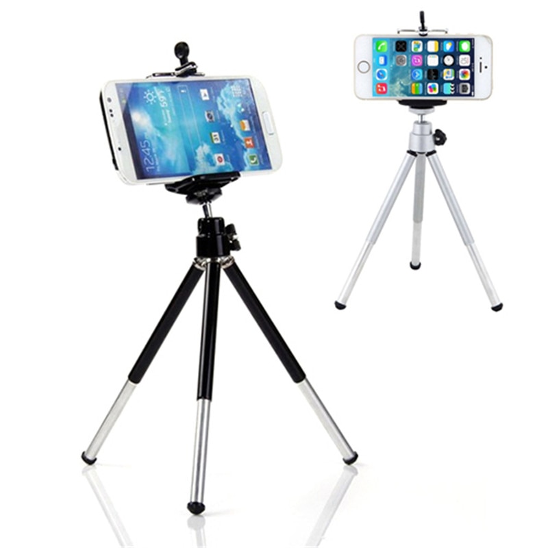 Mini 360 degree Rotatable Stand Tripod Mount + Phone Holder For iPhone Samsung HTC for All Mobile Phone Universal Phone Holder