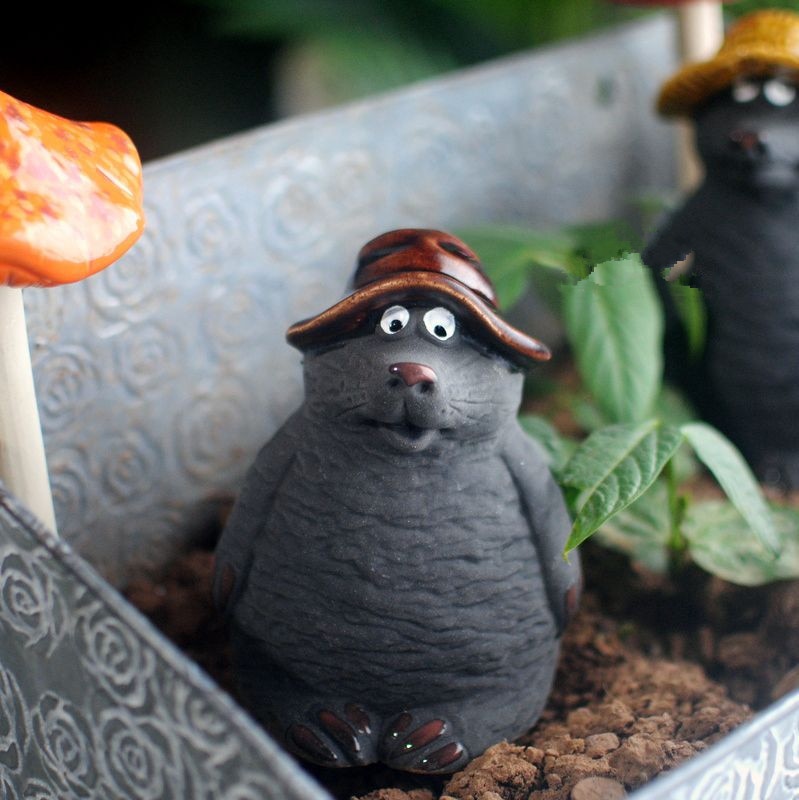 (2 pièces/ensemble) céramique taupe frères jardin balcon extérieur animaux décoration