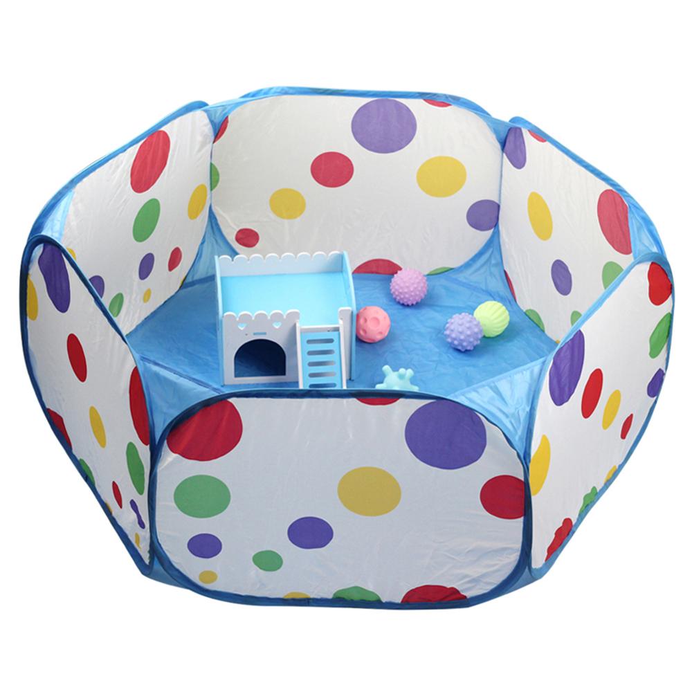Valla plegable de Color puro para hámster de Gato, parque de juegos para interior y exterior, corralito invisible de rubits, jaula de animales pequeños: Blue