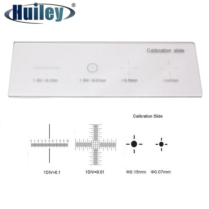 Microscope Calibration Stage Micrometer Glass slide Reticle Measuring Ruler for Stereo Biological Microscope Cross Dot Scale
