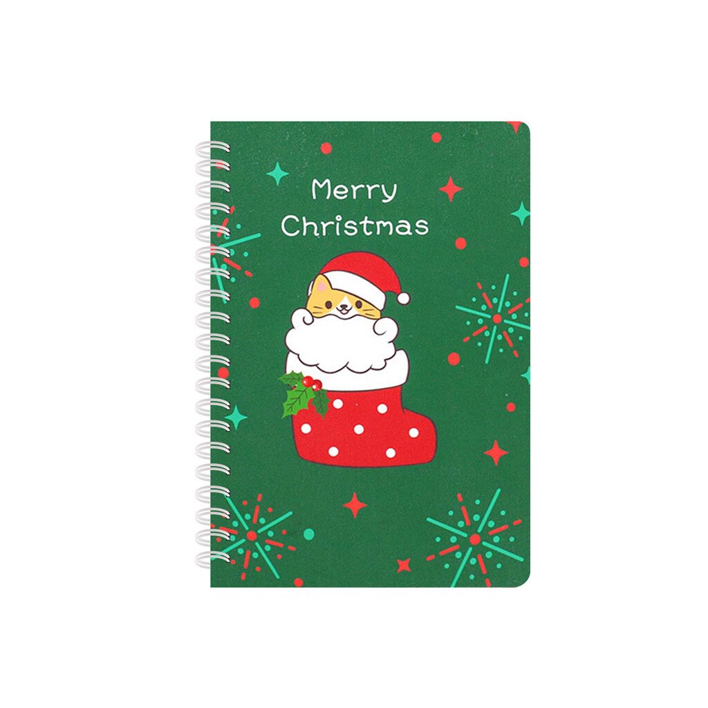 Wide Ruled Wirebound Spiral Notebook, 40 Sheet, Assorted Solid Small, Christmas notebook: C / B