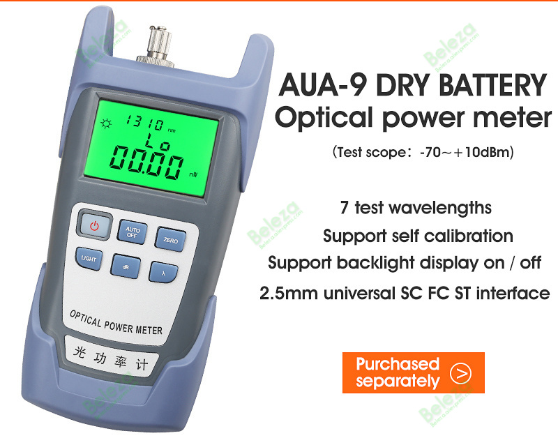 Fiber Optic FTTH Tool Kit AUA-6C Fiber Cleaver Optical Power Meter 10MW Visual Fault Locator Wire stripper