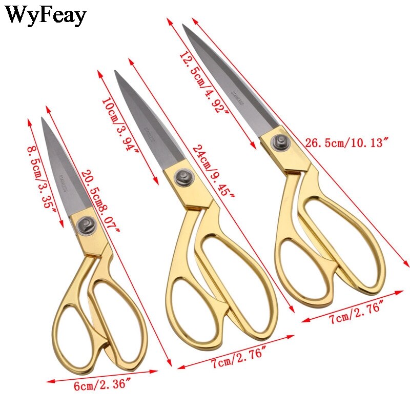 Stainless Sewing Scissors Shears Tools DIY Multi-functional gold Steel Heavy Duty Tailor's Scissors fabric Scissors