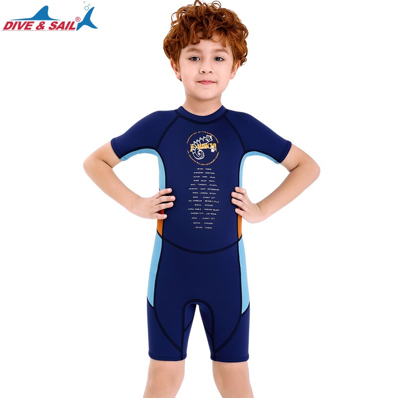 Dive sail Brand 1pc Neoprene Suit 2.5mm Back Zip Keep Warm for Swim Surf Dive Scuba Dive Snorkeling Boys Girls Kids Wetsuit