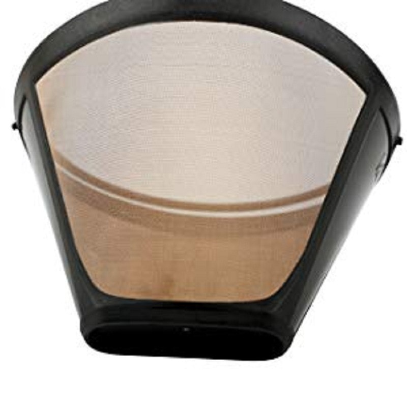 Washable Coffee Filter Cone Shape Golden Mesh Handlepunch Coffee Pot Filte Reusable Tea Tool Funnel Coffee Filter Easy Clean