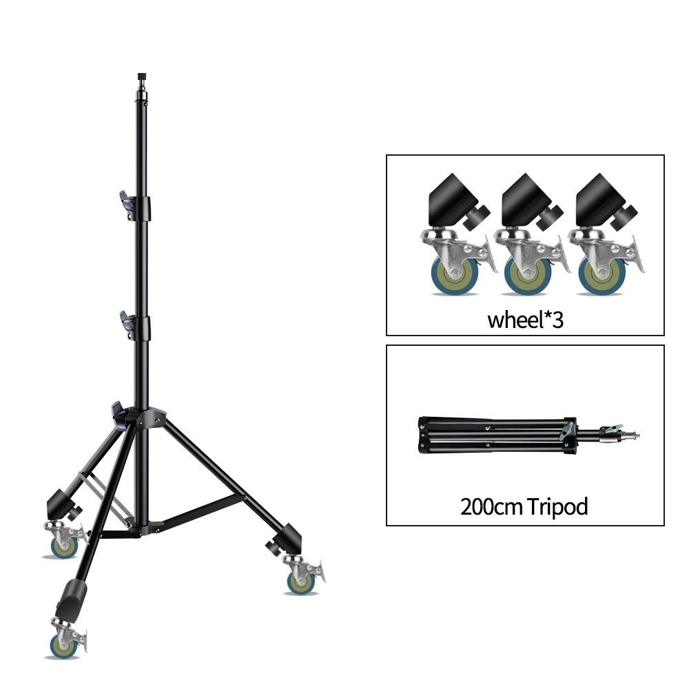 Ruedas de trípode universales profesionales Pro 3, accesorios de fotografía de iluminación pesada para estudio de fotografía multifunción, 16-22mm: Gris