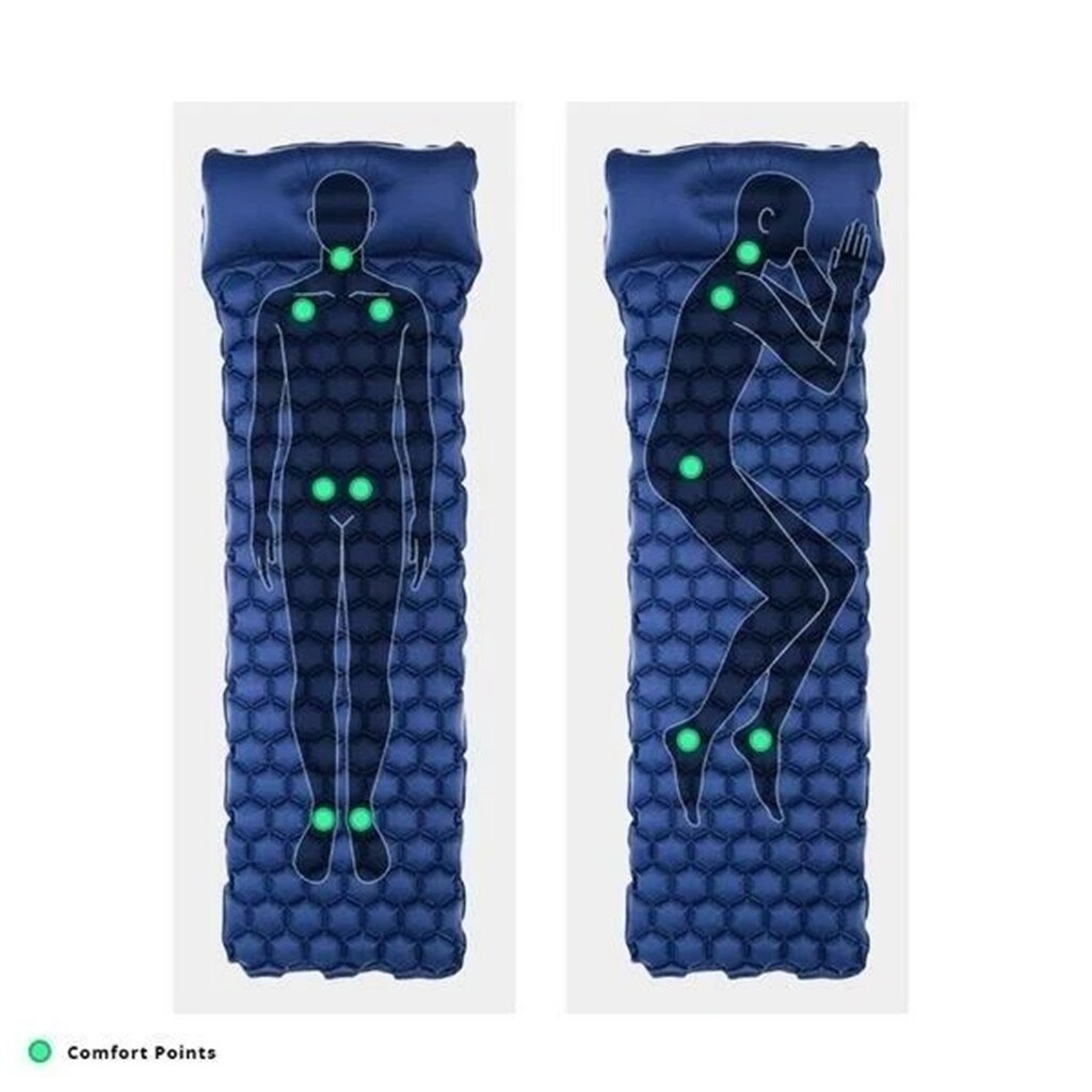 Colchoneta de Camping inflable para viaje, colchón de aire, colchoneta de camping ultraligera portátil para exteriores 185X56X5cm
