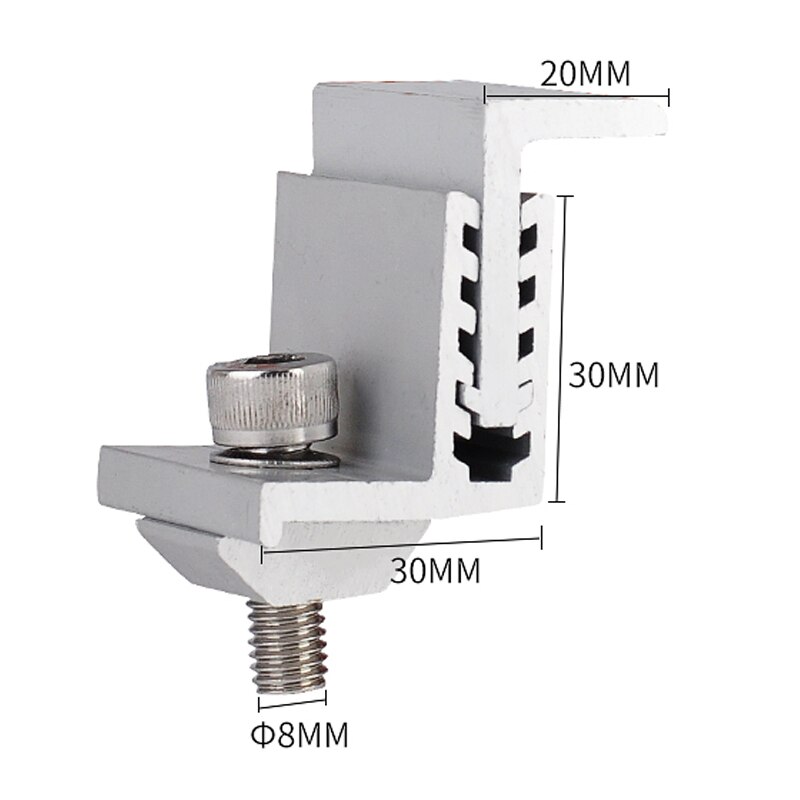 Solar panel mounting bracket- system - accessories aluminum adjustable end clamp for diy solar panel installtion on roof house