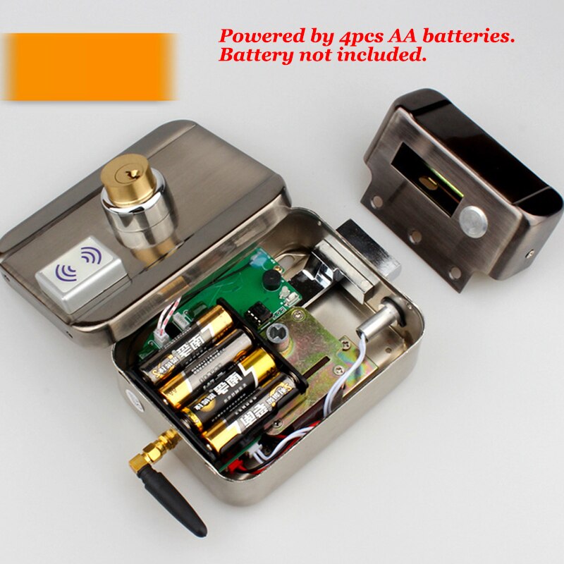 Waterproof Electric Lock Outdoor Waterproof Gate Lock Battery driven Wireless Lock Wiress EXit switch 433mHZ Remote Door Lock