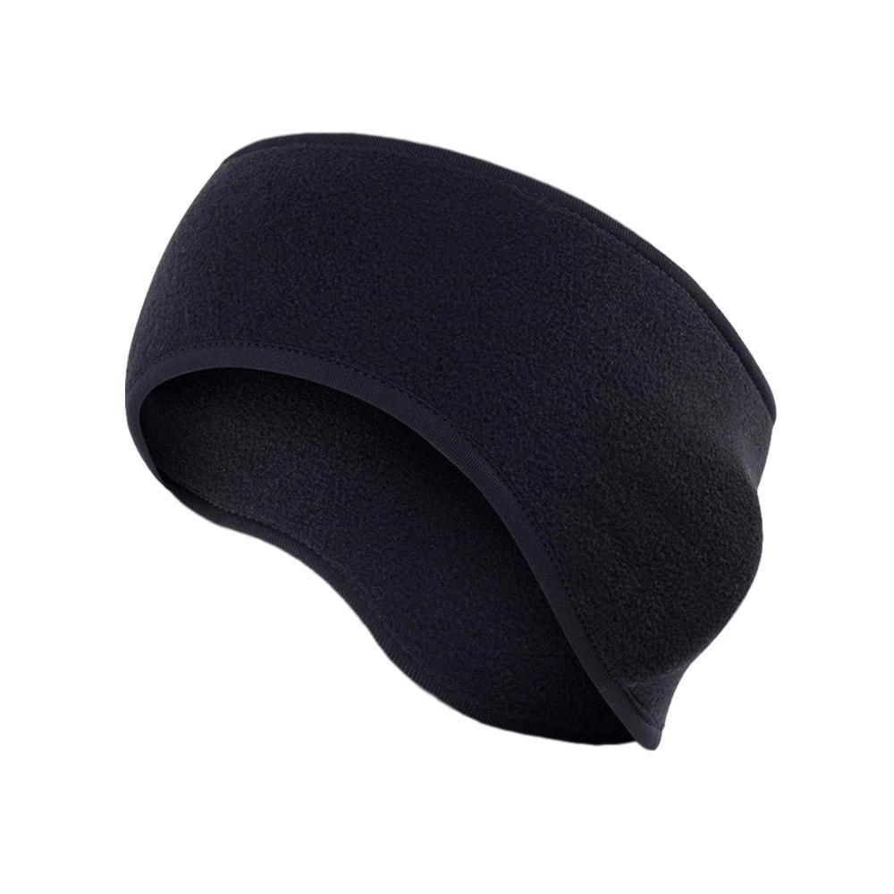 Orejeras cálidas Unisex, mujeres y hombres, calentador de orejas de lana, banda para la cabeza de esquí, orejeras, diadema, banda para el pelo, calentadores de orejas: Black