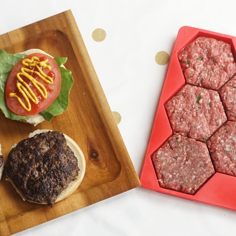 Molde de hamburguesas cuadrado de silicona para hornear, molde de hamburguesas Manual, formas de hamburguesa, prensa de hamburguesas, molde para hamburguesa, parrilla, herramientas de cocina