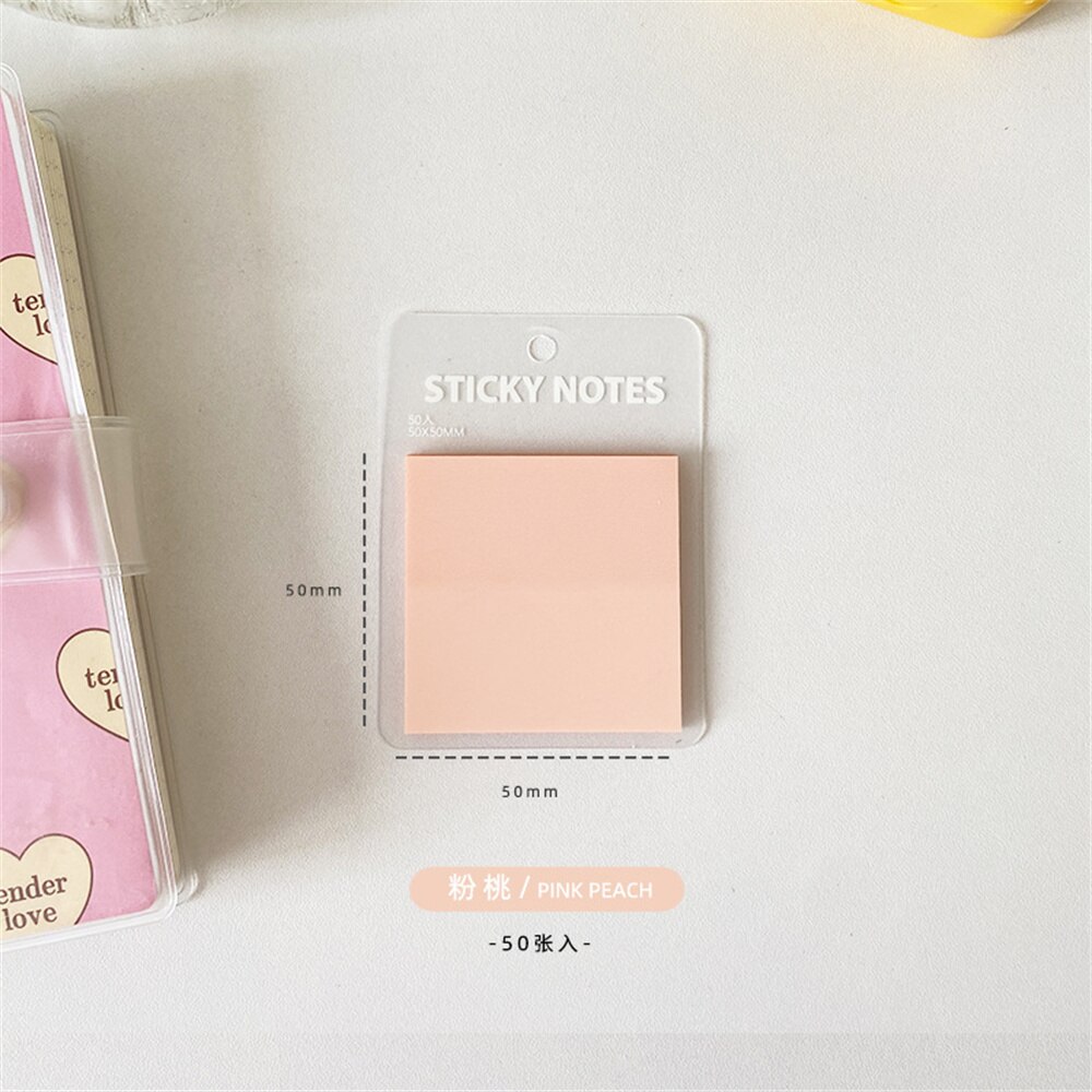 50sheets Translucent Memo Pad Sticky Notes Message Notepad DIY Scrapbooking Decorations To Do List School Office Supplies: pink