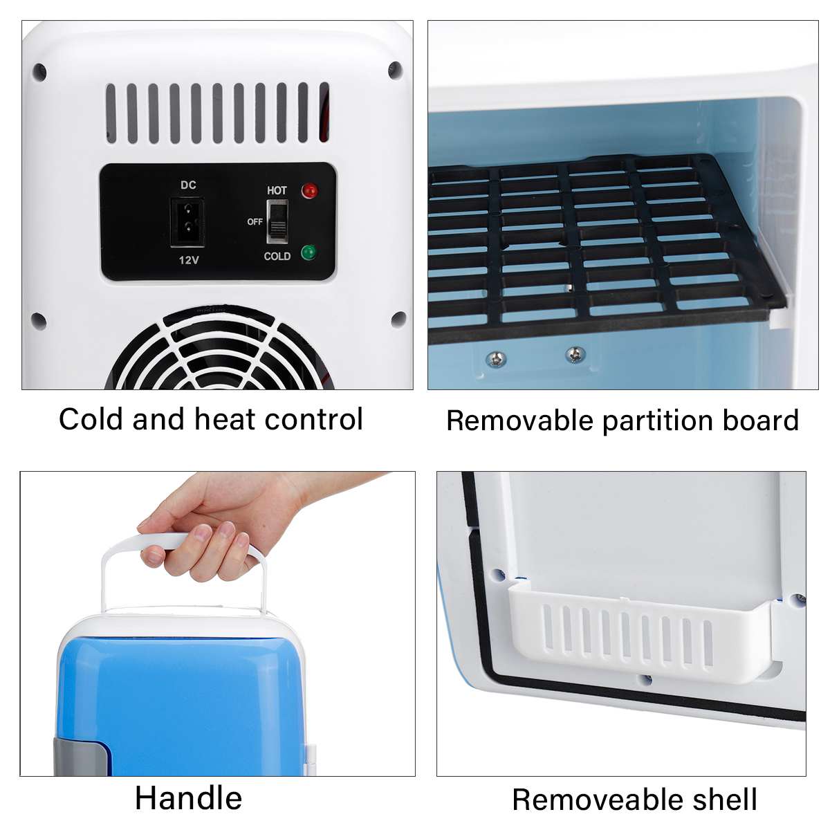 2 in 1 4L Portable Mini Car Refrigerators Dual-Use Portable Warmer Freezer Cooler Camping Fridge Vehicle Travel Fridge