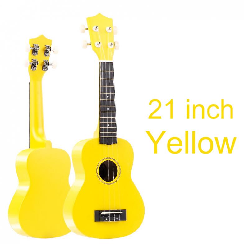 21 Inch Soprano Carbon Fiber Ukulele Colorful Acoustic 4 Strings Hawaii Guitar Instruments for Birthday / Christmas: Yellow