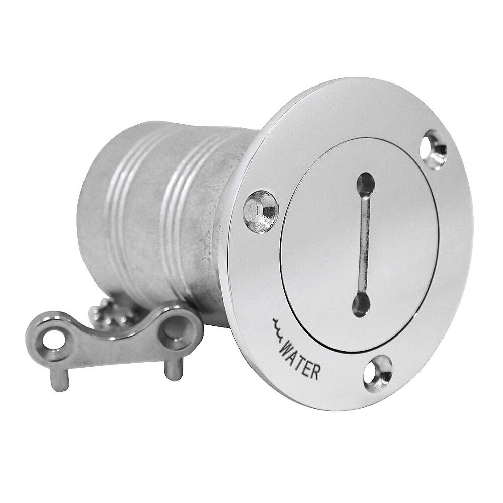 316 Stainless Steel Deck Filler Cap With Key GAS DIESEL FUEL WASTE WATER 38mm 50mm Mirror Polish Marine Hardware Deck Filler: Water 50mm