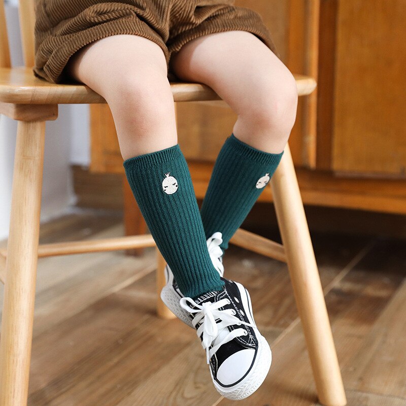 Length 30cm Cartoon Kids Girls Socks Spring Autumn Baby Boy Socks Cotton Knitted Girl Socks for Children 3D Embroidery Style