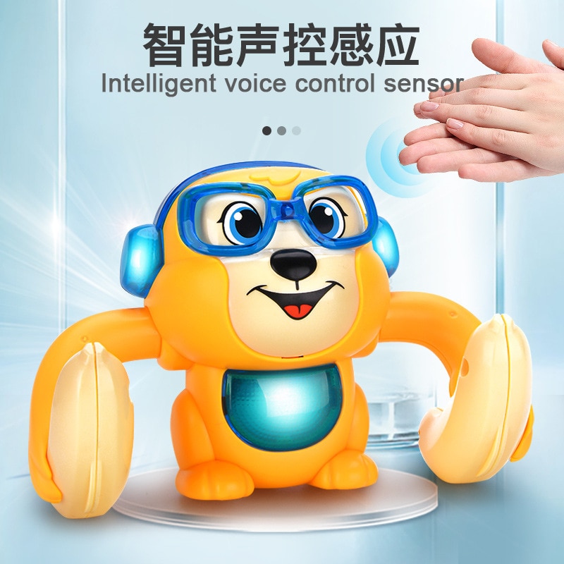 Uaincube intelligent touch röstsensor kontroll tumlande banan apa fantastiska leksaker för barn coola leksaker för bebisar
