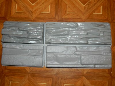 2 Different Plastic Molds For Concrete Plaster Beton Garden House Wall Bricks Maker Mould: 4pcs