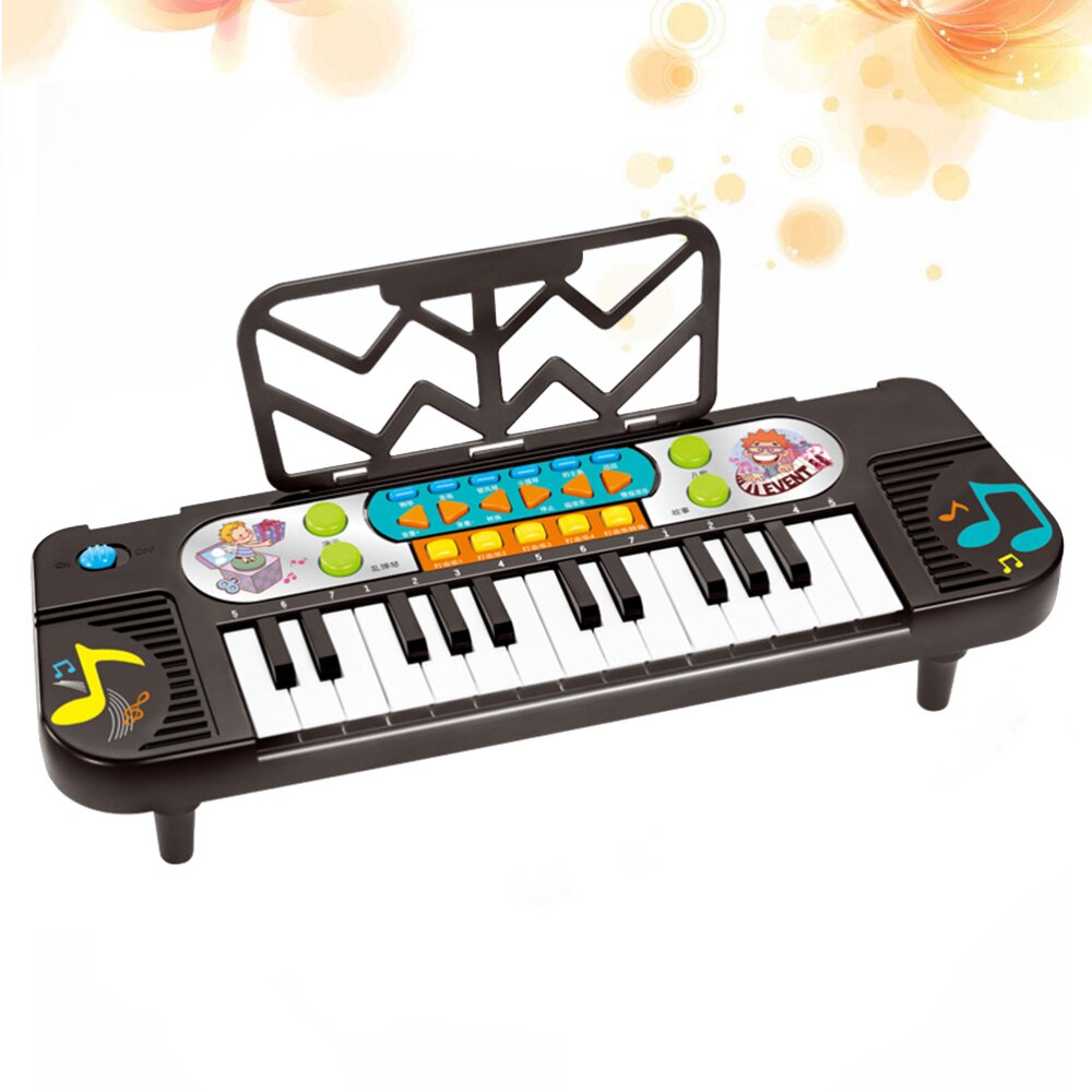 1pc Children Electronic Keyboard Piano Multi-function Display Piano Early Educational Instrument for Boys(Black)