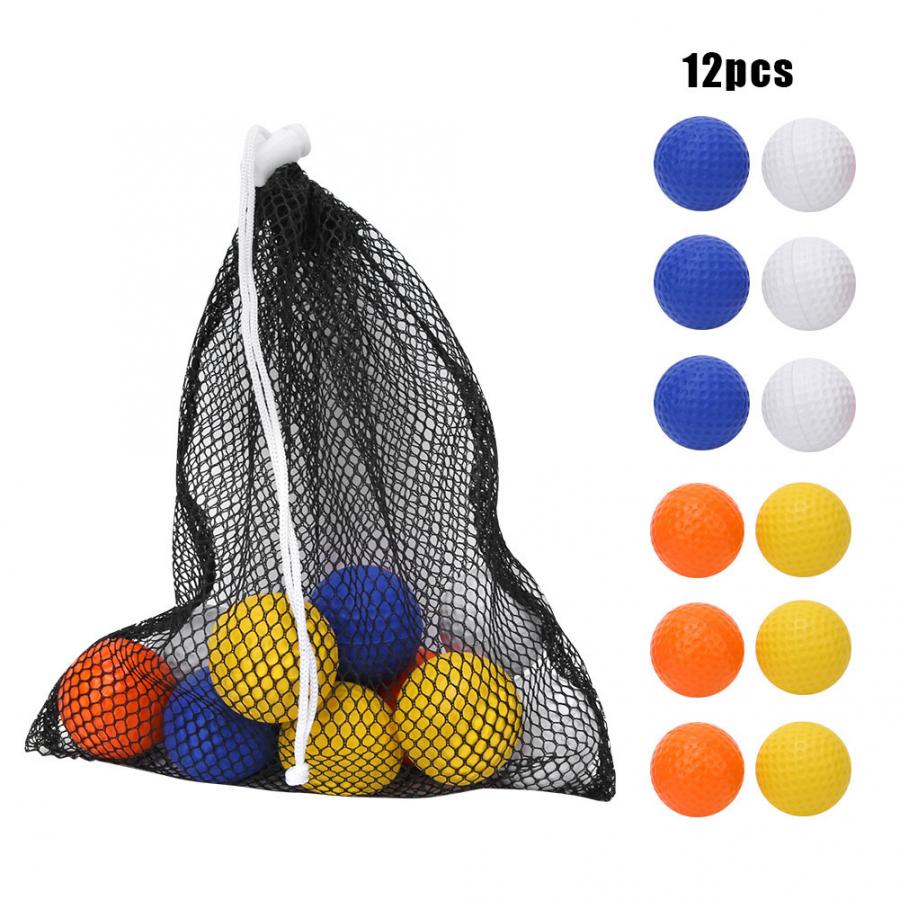12 stuks Kinderen Kinderen Ballen PU Rubber Kleurrijke Elastische Golfballen Set Kinderen Ballen Training Praktijk Accessoires