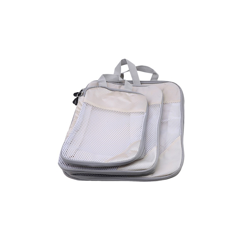 Cubes d'emballage compressés, ensemble d'organisateurs de rangement de voyage, bagages visuels en maille, sac de valise Portable pratique et léger, 3 pièces,: Black