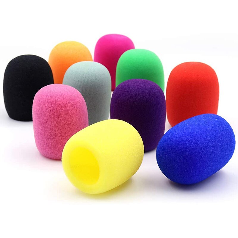 Microphone Windscreen Foam Cover Thick Mic Covers Foam Mic Pop Filter for Studio Interview Karaoke DJ (10 Colors)