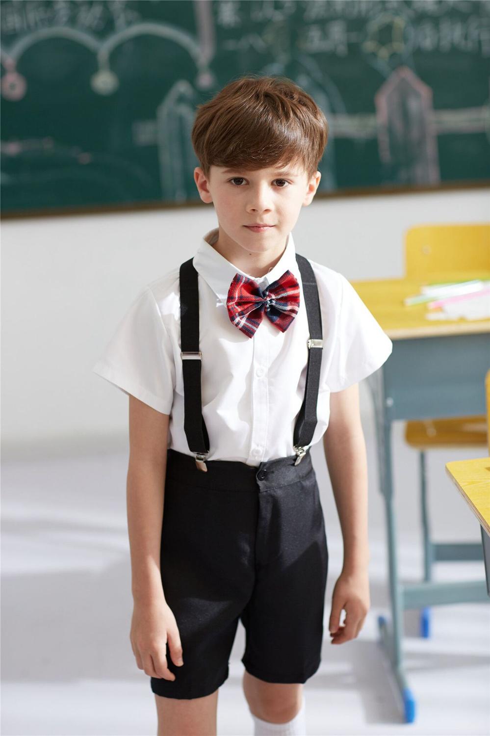 100-170cm Kids Clothing Set Tops+skirt+bow Teenager Girls Plaid Student School Uniform for Children Boys Choir Costumes: Boy / XXXL