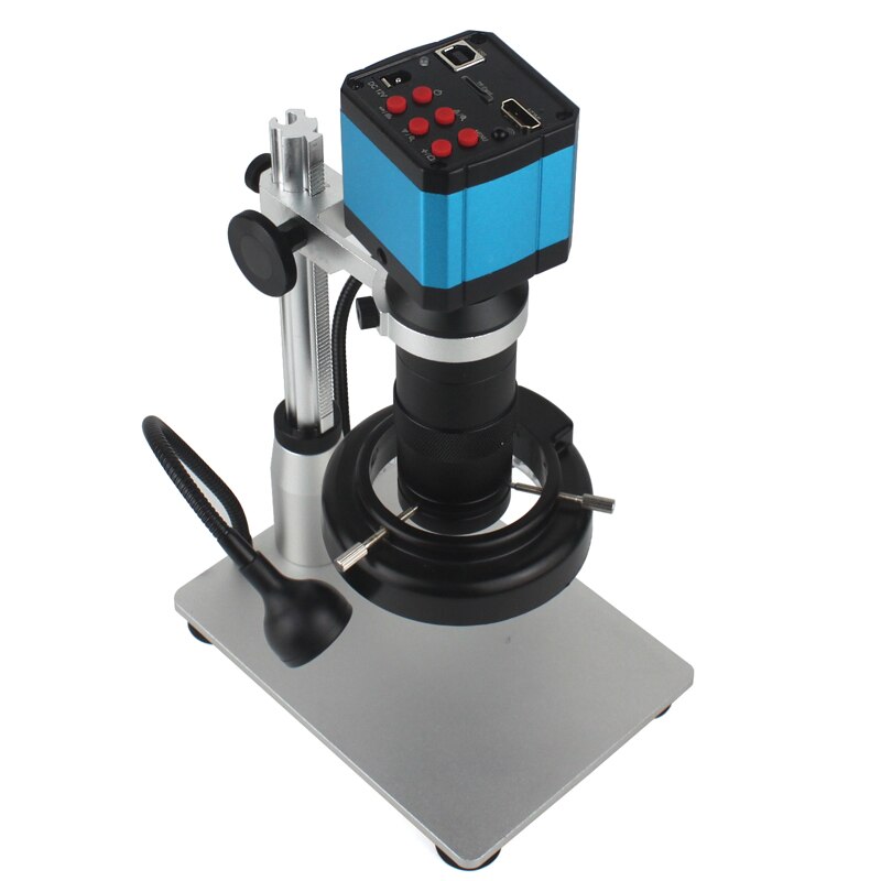 2K HDMI Digital Video Monocular Microscope Digital Camera Set 130X C-Mount LED Light For Soldering Mobile Phone Repair Tools