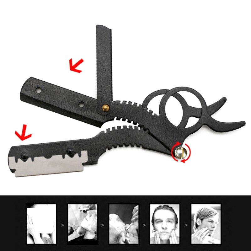 Straight Edge Barber Razor Haircut Beard Shaving Manual Depilation 2022