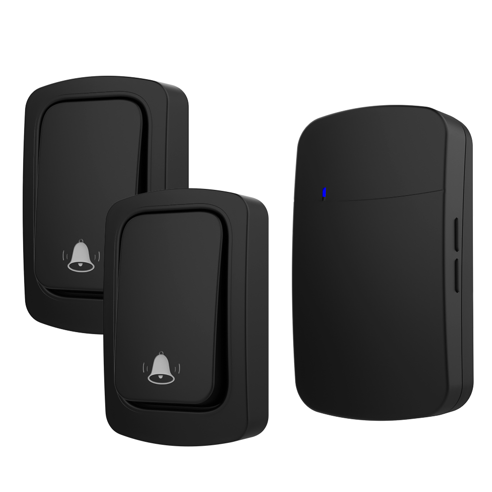Sonnette sans fil, aucune batterie requise, étanche, auto-alimentée, ensembles de sonnettes de porte, carillon cinétique pour la maison et l'extérieur: Or / EU