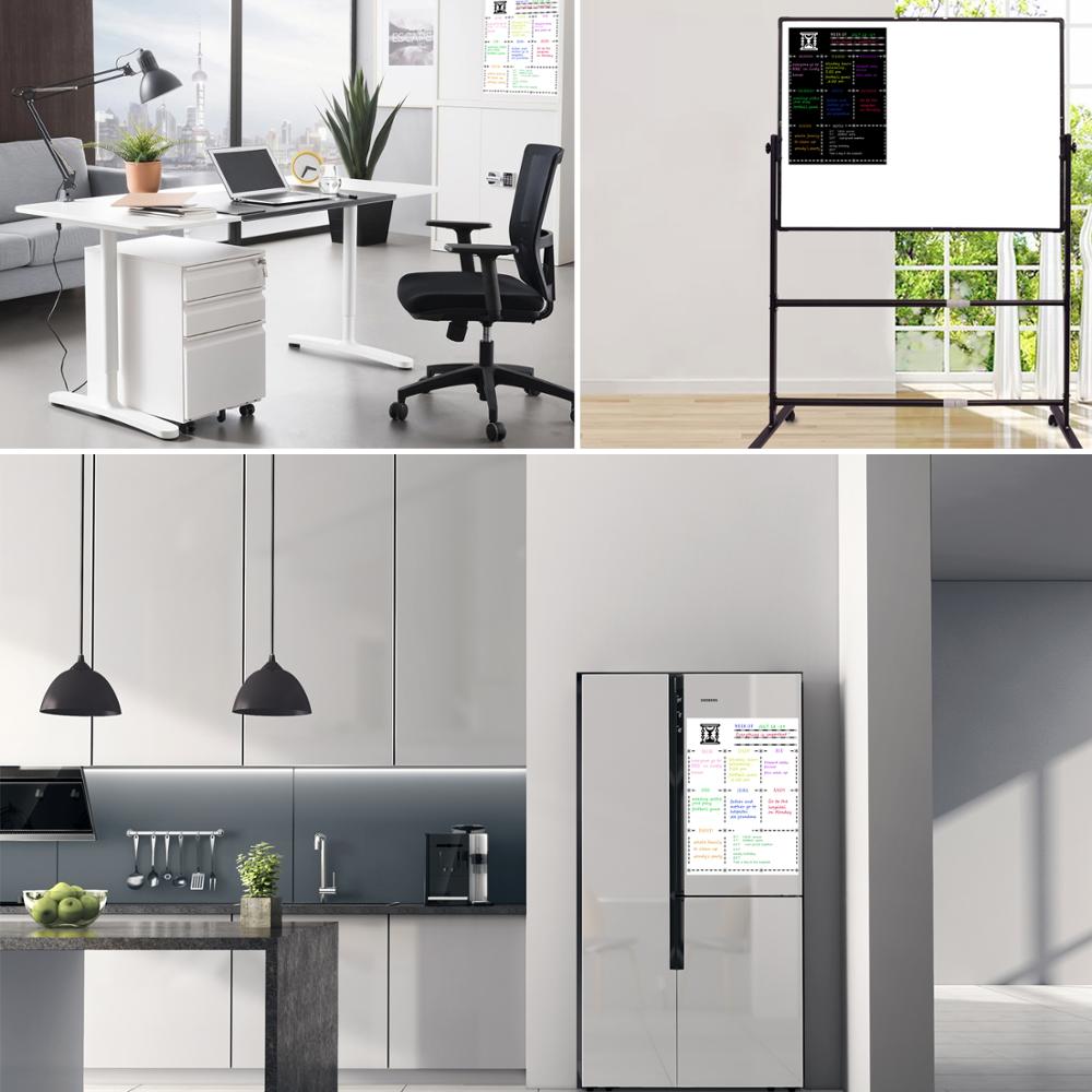 A3 Magnetic Dry Erase Fridge Calendar Multi-Purpose Weekly Whiteboard with 4 Pens for Refrigerator Fridge Kitchen Home