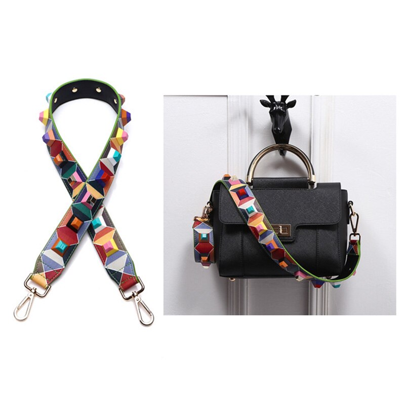 Vrouw Zak Bandjes Klinknagel Schouderbanden Breed Tas Band Botsen Kleur Joker Bloem Riem Crossbody Onderdelen Acessorios