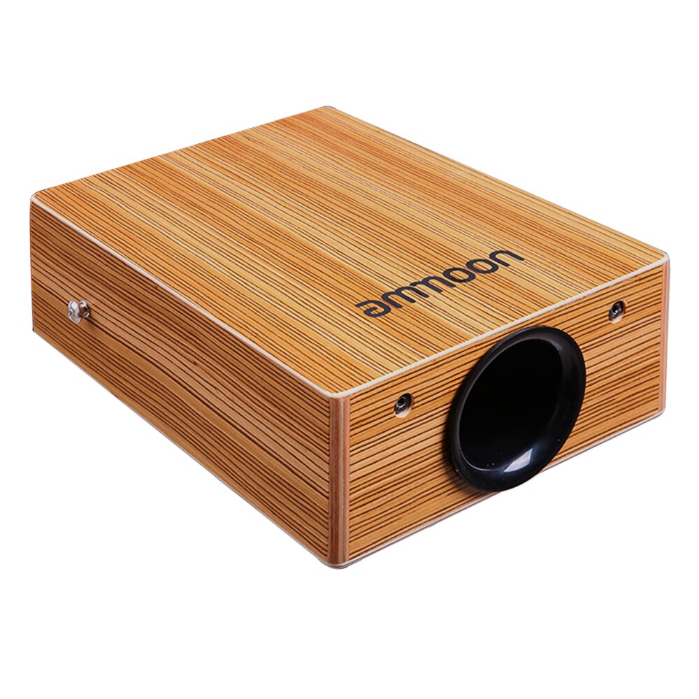 ammoon Portable Traveling Cajon Box Drum Flat Hand Drum Wooded Percussion Instrument with Strap Carry Bag