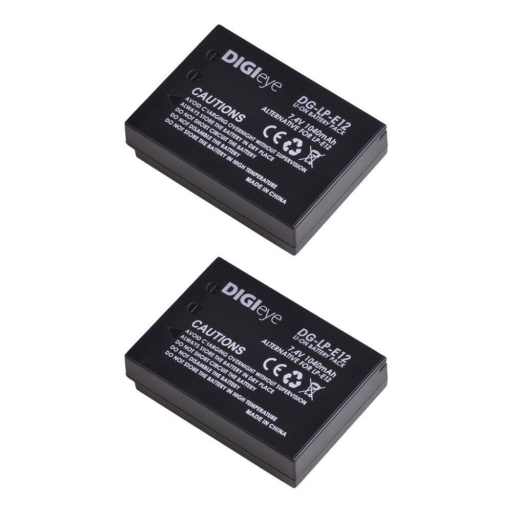 LP-E12 LPE12 LP E12 Batteria Ricaricabile + LED Dual USB Caricabatteria per Canon Rebel SL1, EOS-M, EOS M2, EOS M10, EOS M50, EOS M100: 2 battery